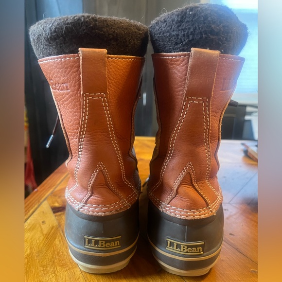 LL Bean Women’s Duck Snow Boots Tumbled Leather Removable Thinsulate Liner Sz. 9 - Picture 7 of 16